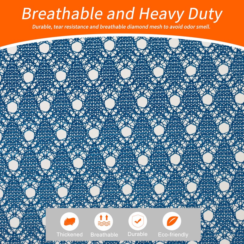 Polecasa Extra Heavy Duty Large Diamond Mesh Laundry Bags with Drawstring Closure & ID Tag, 2 Pack 24 x 36 inches Washable Storage Bag for College, Travel, Sports, Dorms, Blue - Image 2